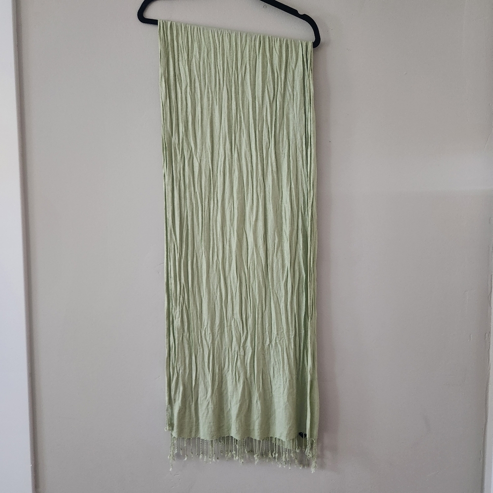 Basha light green tassled scarve wrap scarf rayon spring summer accessory